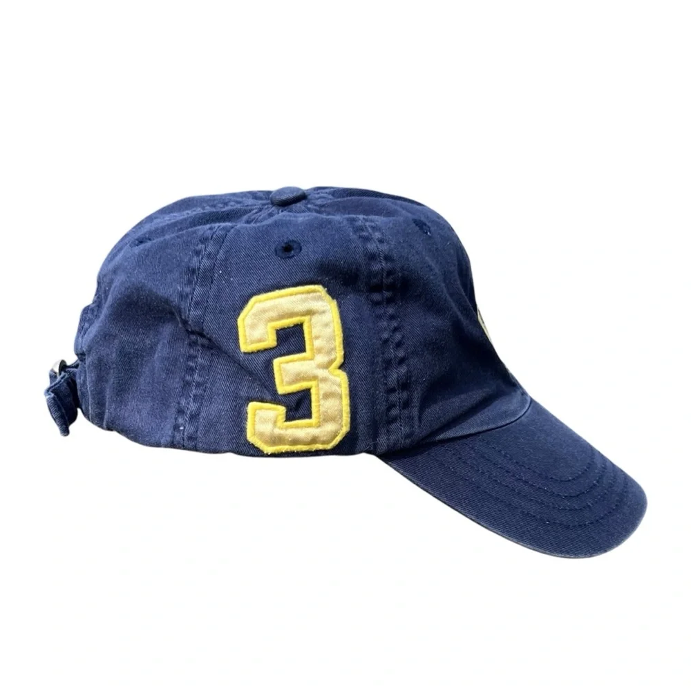 Ralph Lauren Boy Big Pony Chino Sports Cotton Cap Size 4-7 YACHT BLUE /YELLOW